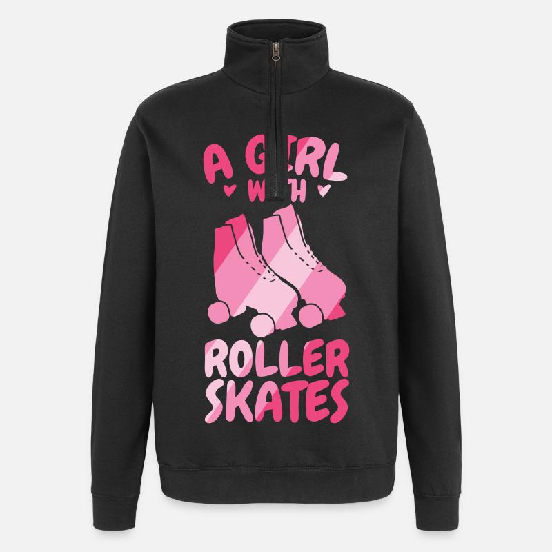 Rollschuh Mädchen - Quarter-Zip-Sweatshirt - Schwarz