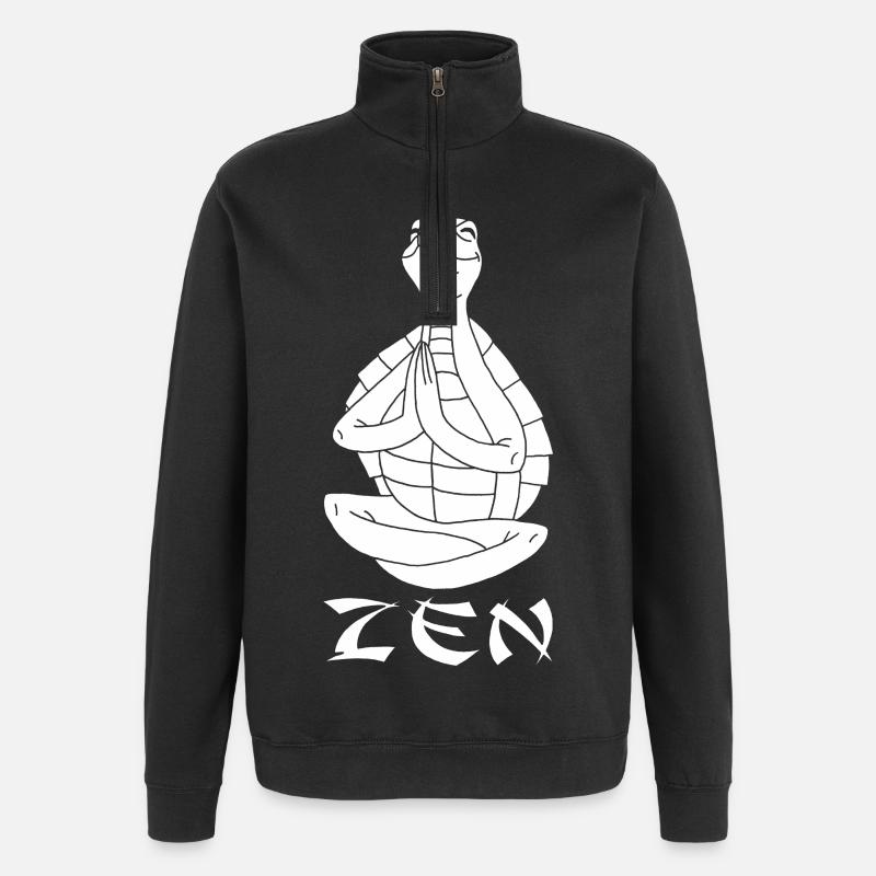 Yogi Schildkröte (Weiß) - Quarter-Zip-Sweatshirt - Schwarz