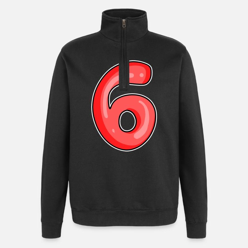 Number 6 Number - Quarter-Zip Sweatshirt - black