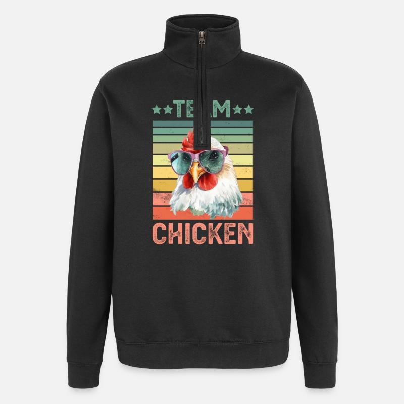 Poulets Poulets - Sweat à zip 1/4 - noir