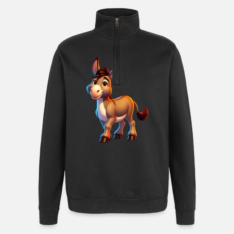 Mule âne - Sweat à zip 1/4 - noir