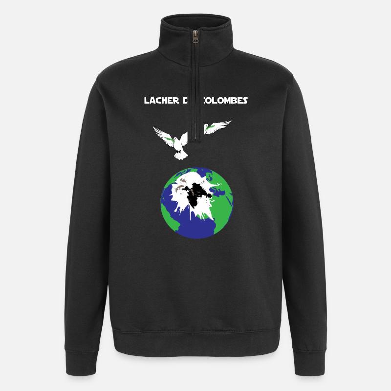 Lâcher de colombes - Sweat à zip 1/4 - noir