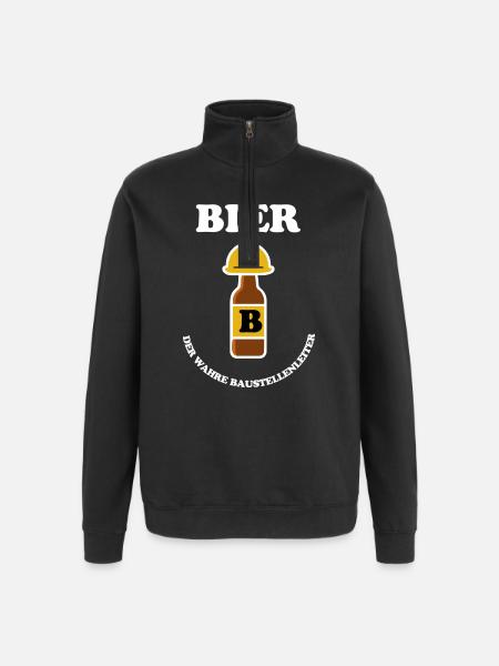 BIER - Quarter-Zip-Sweatshirt - Schwarz