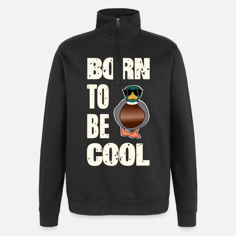 Cool duck saying - Quarter-Zip Sweatshirt - black