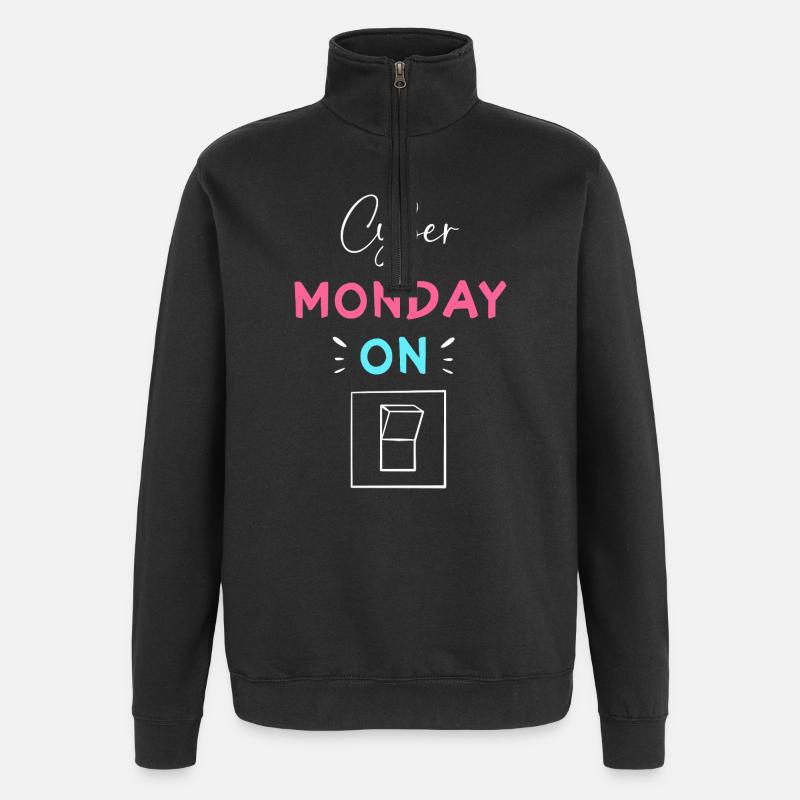 Cyber Monday Kaufrausch - Quarter-Zip-Sweatshirt - Schwarz