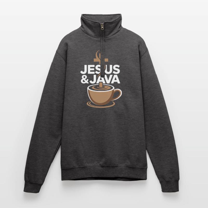 Inspiration und Kaffee mit Jesus & Java Quarter-Zip-Sweatshirt