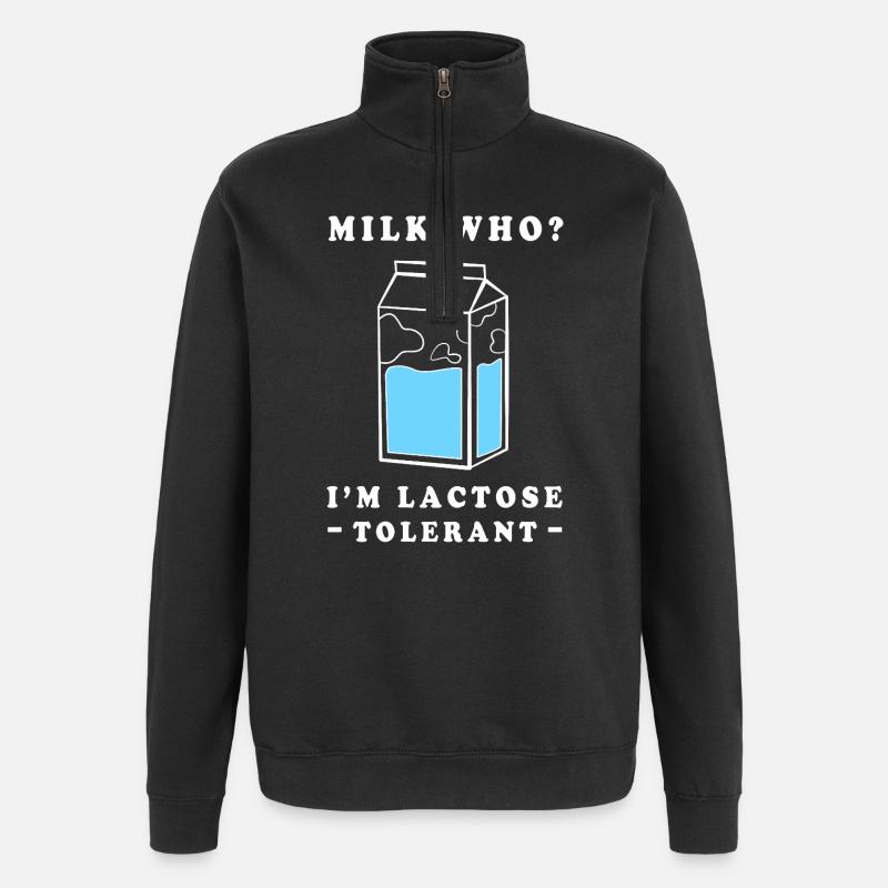 Flatulence Milk Lactose - Quarter-Zip Sweatshirt - black