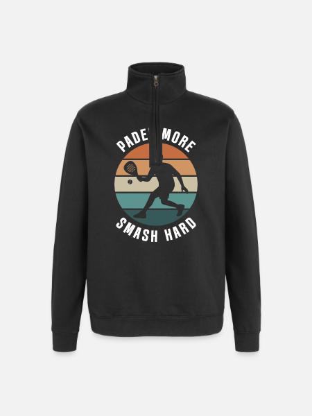 Padel Plus Smash Hard Retro Design - Sweat à zip 1/4 - noir