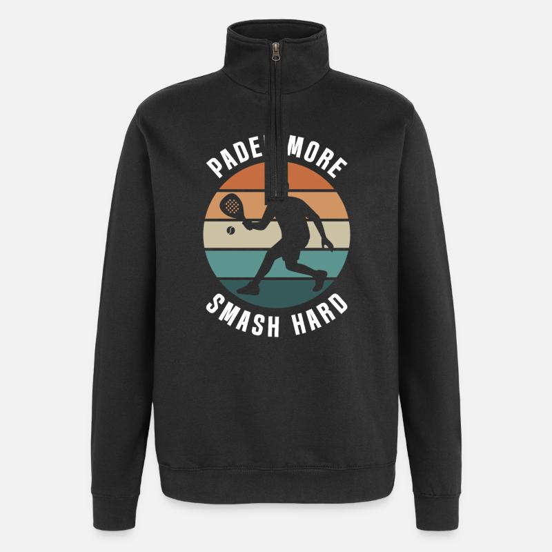 Padel Plus Smash Hard Retro Design - Sweat à zip 1/4 - noir