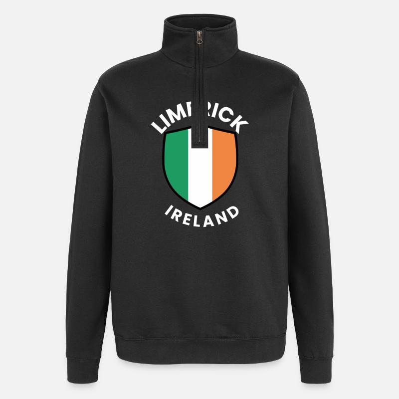 Drapeau irlandais de Limerick - Sweat à zip 1/4 - noir