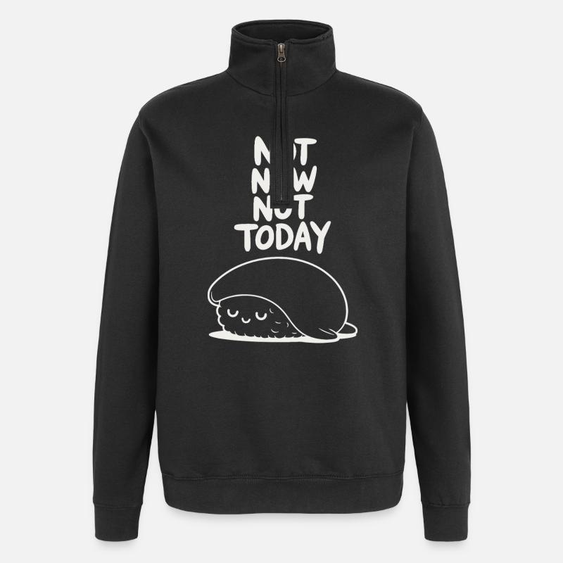 Not Now Not Today Sloth - Quarter-Zip Sweatshirt - black