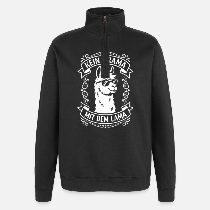 Pas de drame avec le lama - Sweat à zip 1/4 - noir