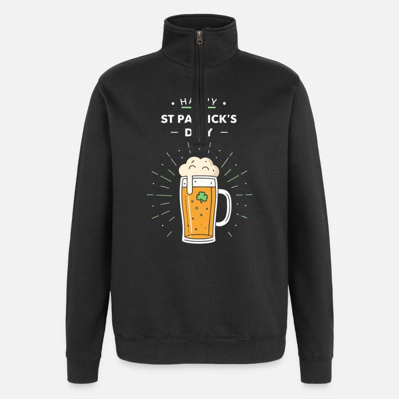 Festive St. Patrick's Pint - Quarter-Zip Sweatshirt - black