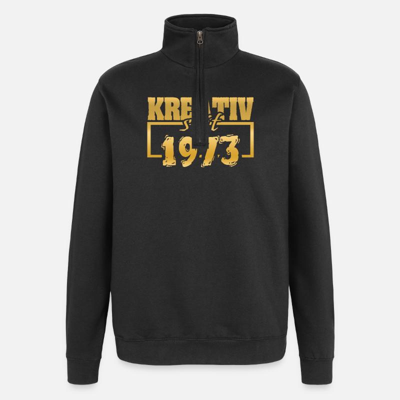 1973 - Sweat à zip 1/4 - noir