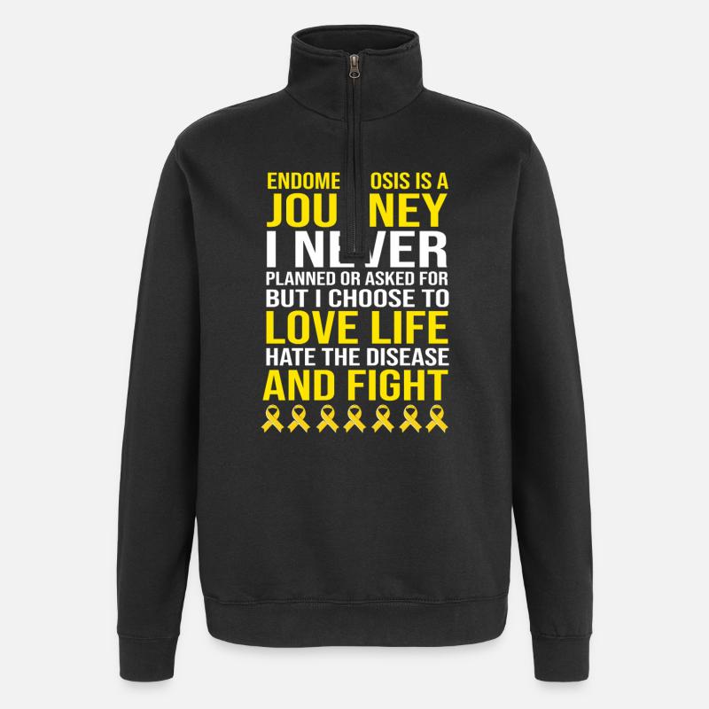 Endo Endometriose - Quarter-Zip-Sweatshirt - Schwarz