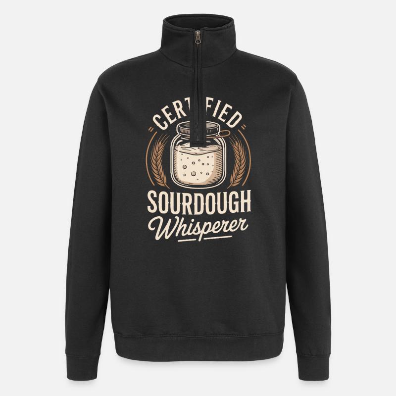 Zertifizierter Sauerteigflüsterer - Quarter-Zip-Sweatshirt - Schwarz