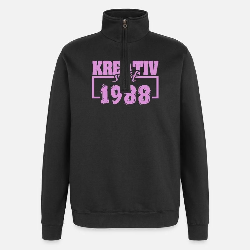 Création 1988 - Sweat à zip 1/4 - noir
