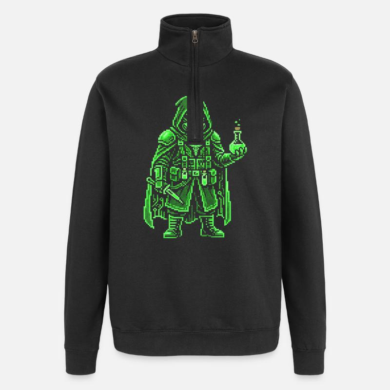 Punk Apothécary Pixel Art Hacker rétro - Sweat à zip 1/4 - noir