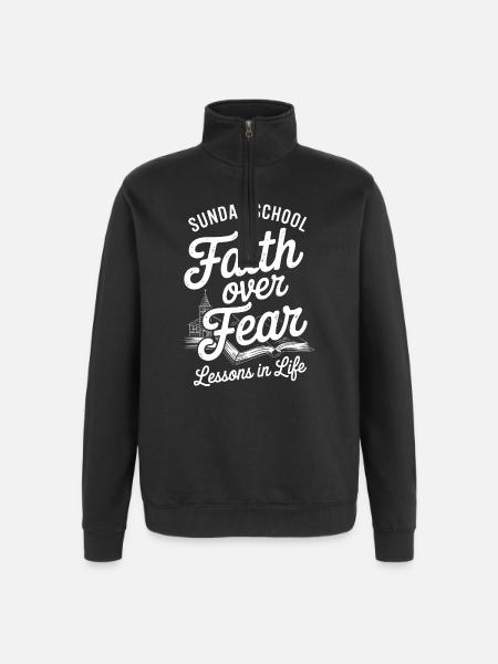 Faith Over Fear: Sunday School - Quarter-Zip Sweatshirt - black