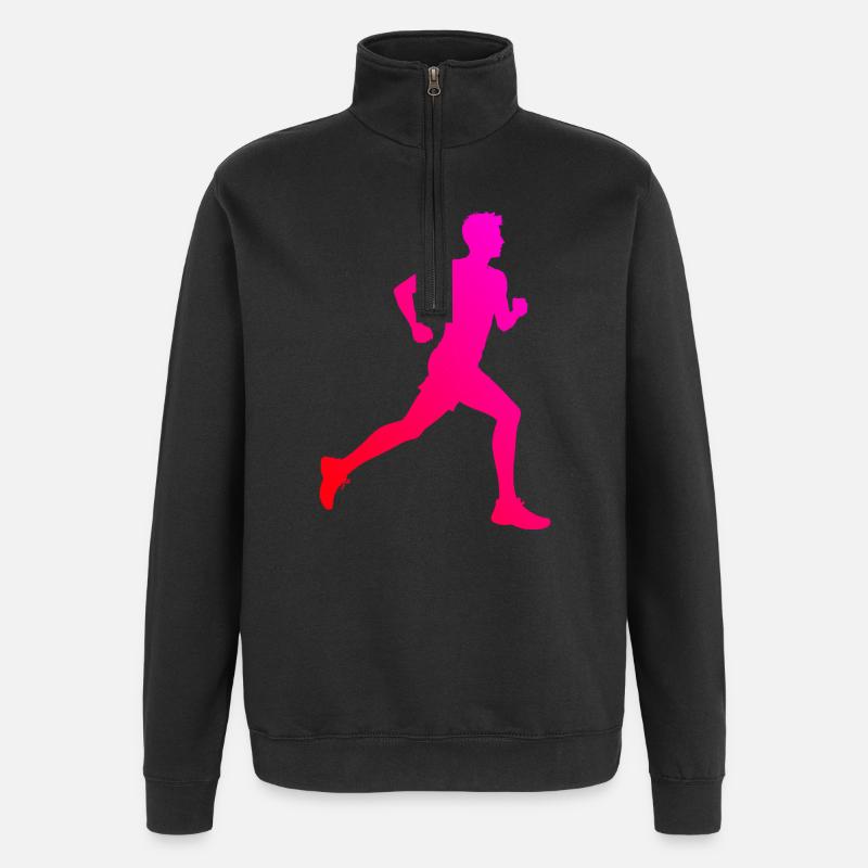 Geschenkidee für einen Running mit Running - Quarter-Zip-Sweatshirt - Schwarz