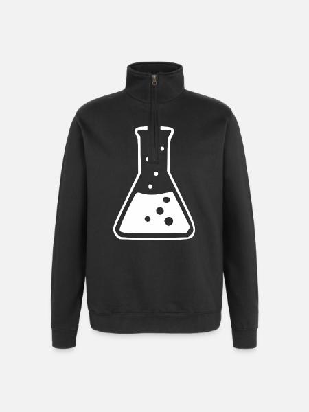 Chemie_Symbol_schwarzweiss_Wissenschaft_science - Quarter-Zip Sweatshirt - black