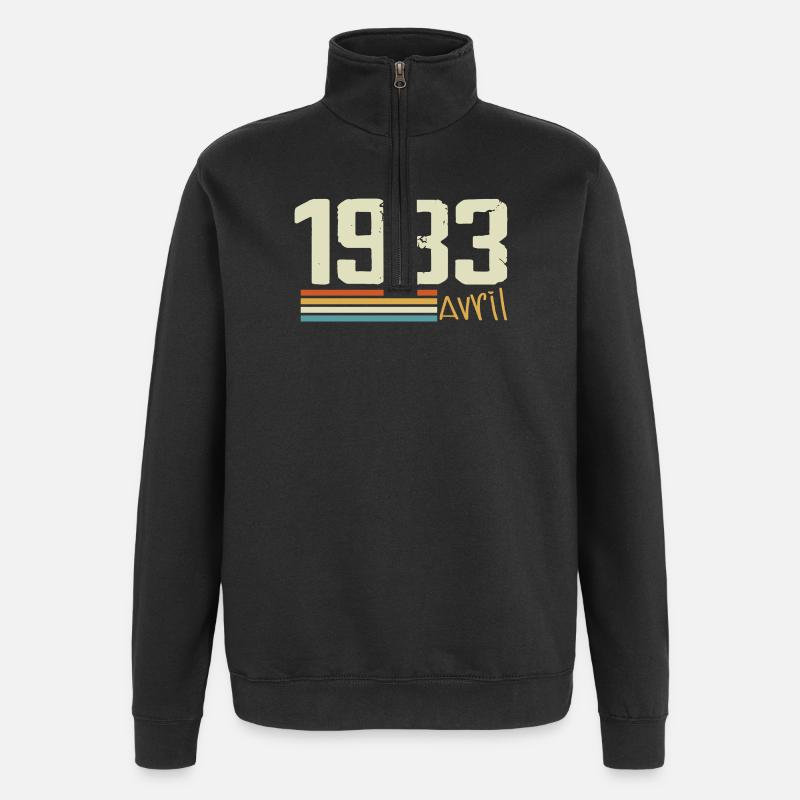 Né en avril 1983 - Sweat à zip 1/4 - noir