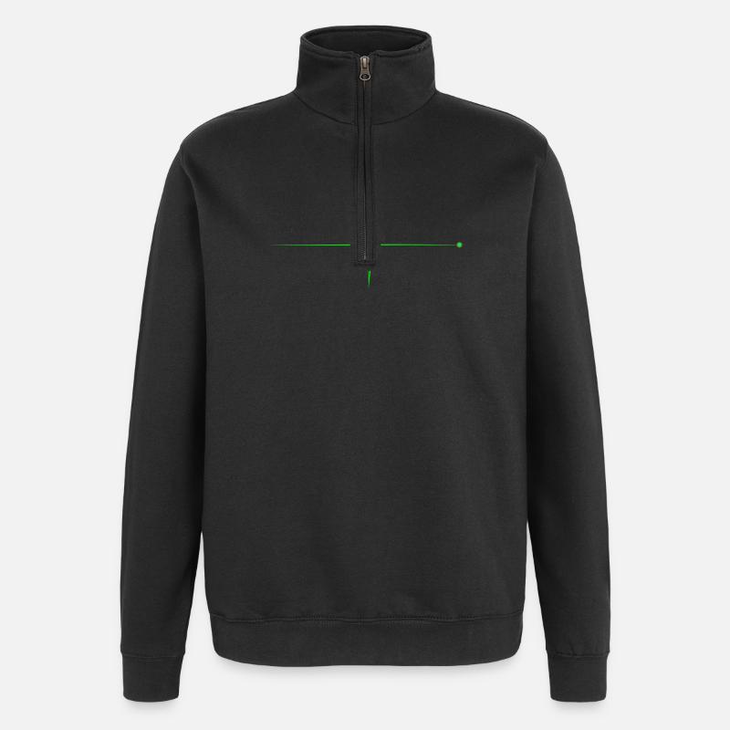Elektrokardiogramm - Quarter-Zip-Sweatshirt - Schwarz