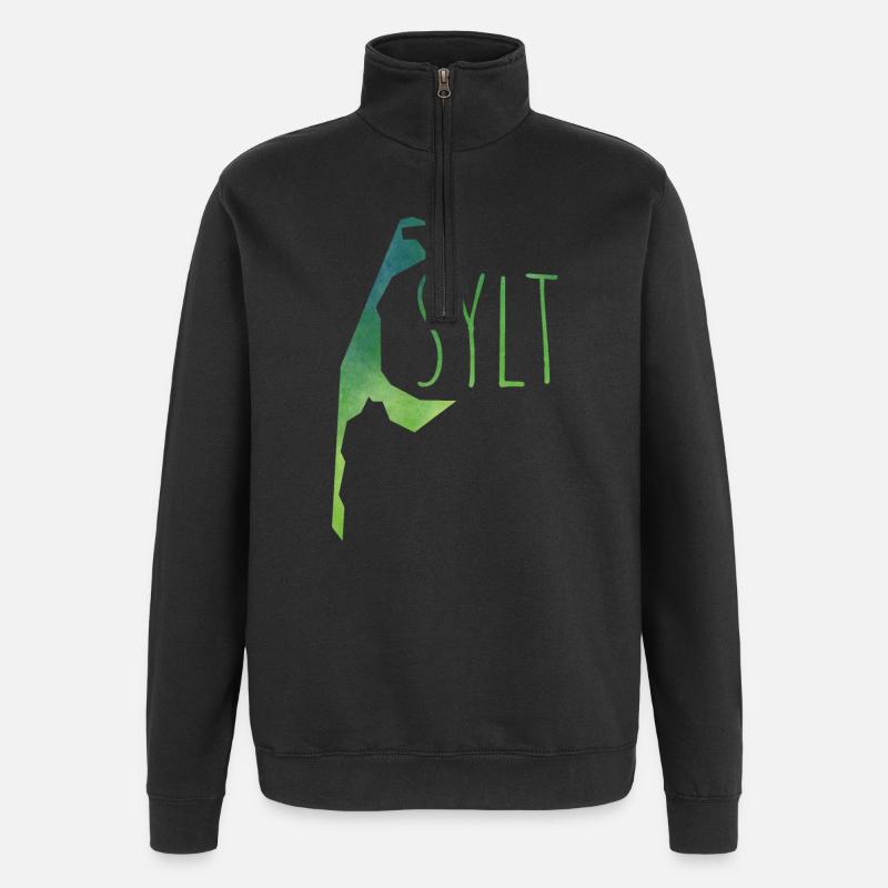 sylt - Sweat à zip 1/4 - noir