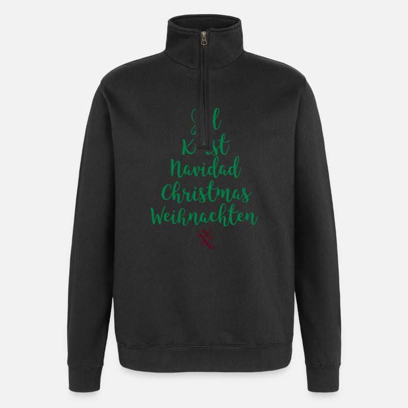 Christmas tree - Quarter-Zip Sweatshirt - black