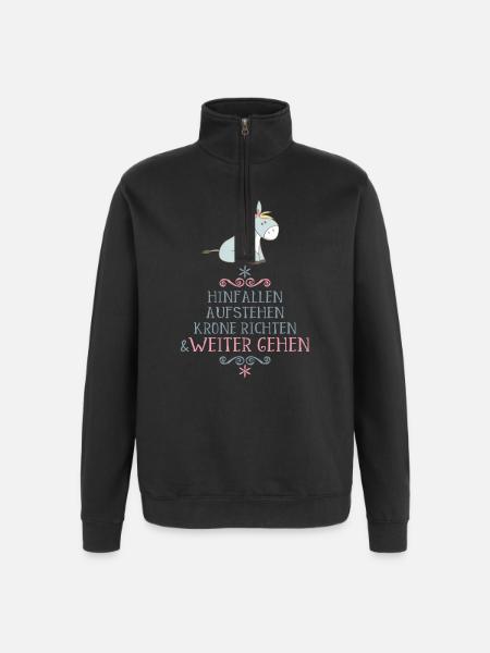 lustiger Spruch - Quarter-Zip-Sweatshirt - Schwarz