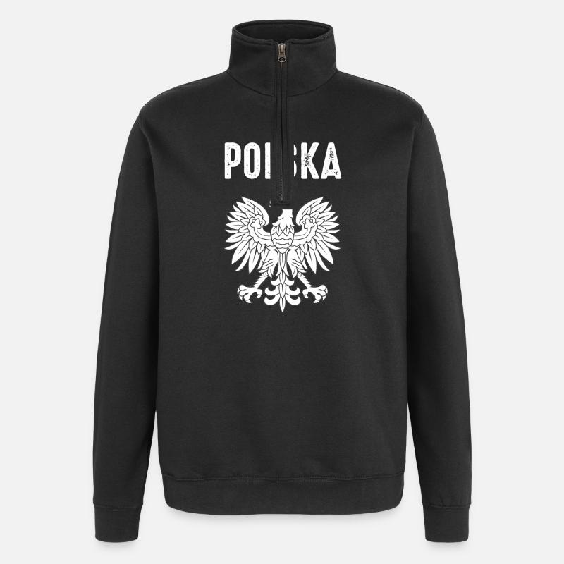 Pologne - Sweat à zip 1/4 - noir