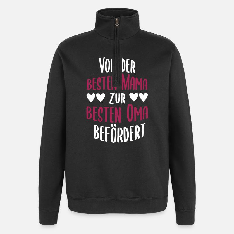 Beste Oma der Welt - Quarter-Zip-Sweatshirt - Schwarz