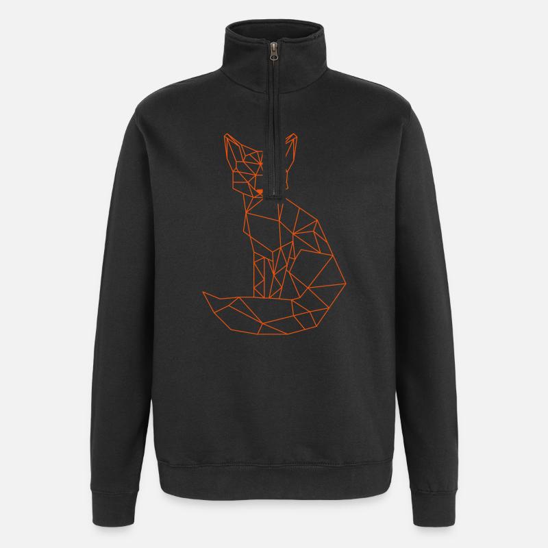 Fox - Quarter-Zip Sweatshirt - black