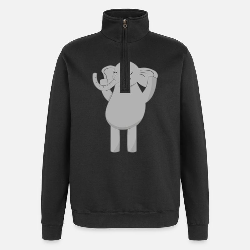 Éléphant éléphant - Sweat à zip 1/4 - noir