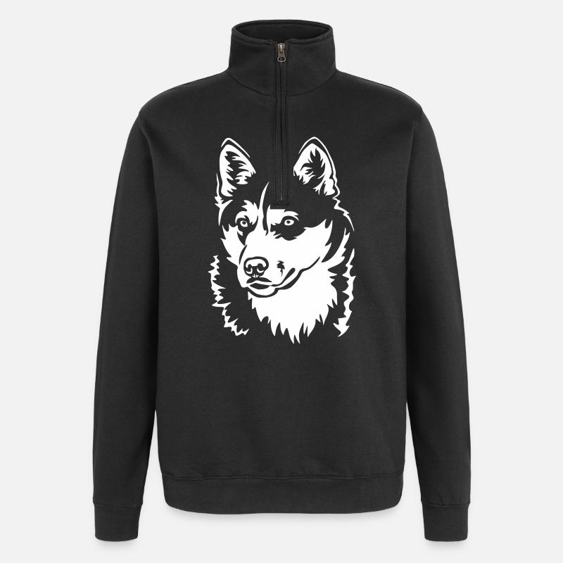 Tête Husky « Black Edition » - Sweat à zip 1/4 - noir