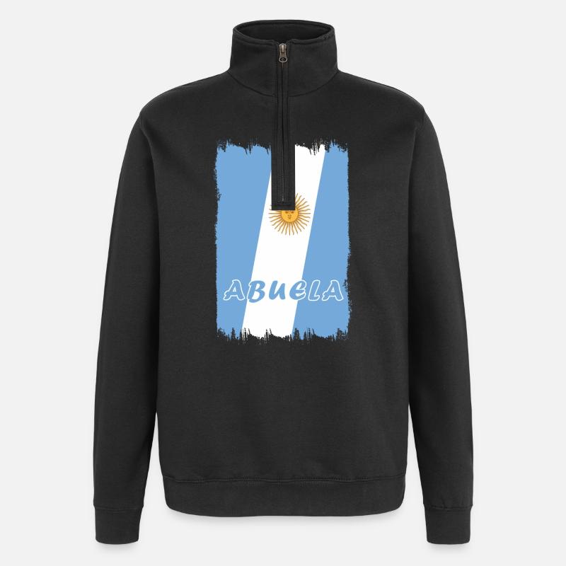 Argentinien Großmutter Design - Quarter-Zip-Sweatshirt - Schwarz