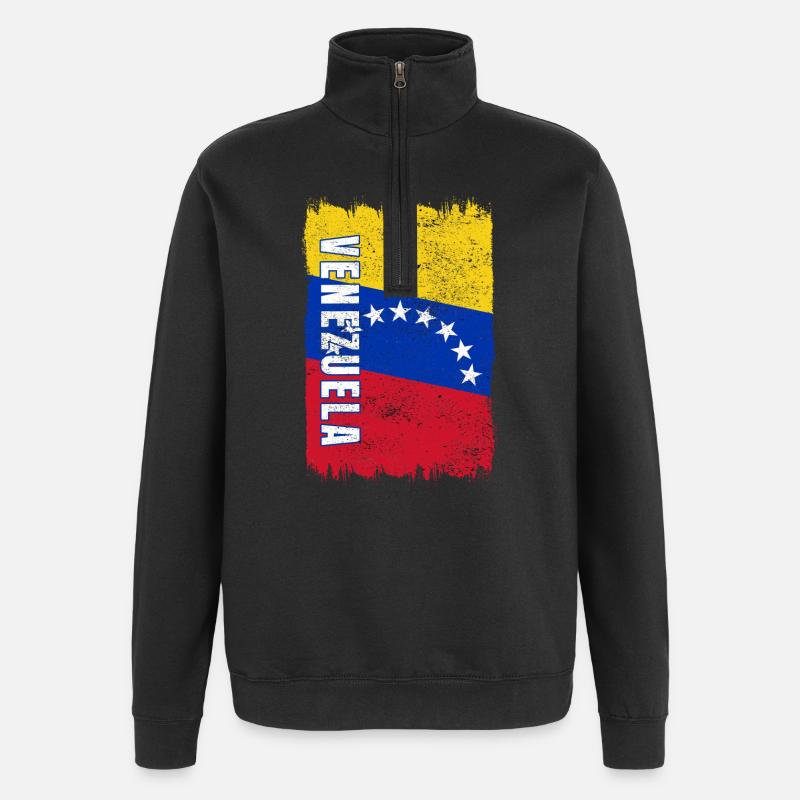 Drapeau du Venezuela - Sweat à zip 1/4 - noir