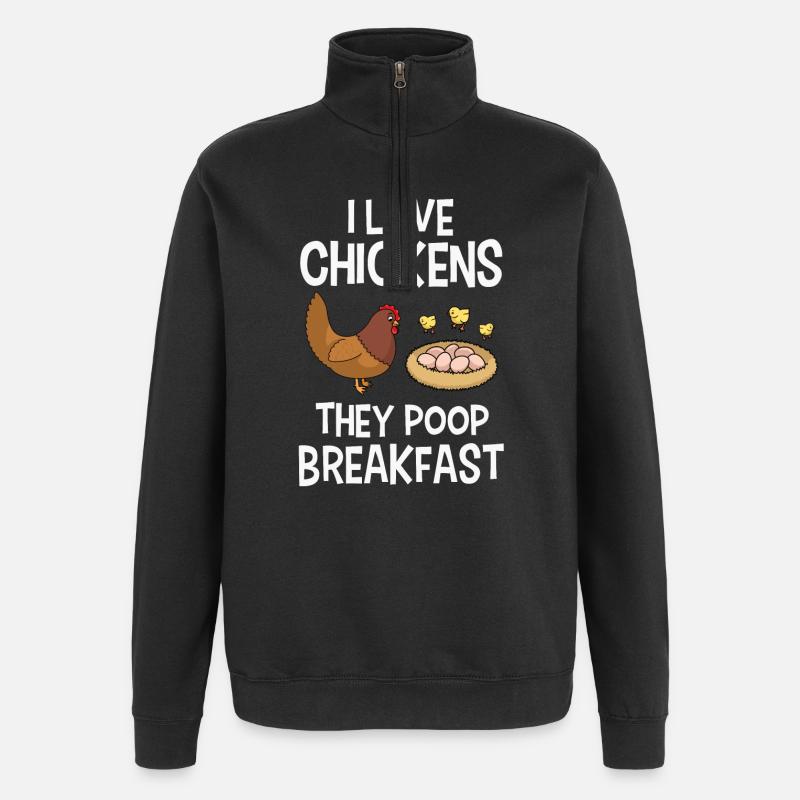 Huhn Hühner - Quarter-Zip-Sweatshirt - Schwarz