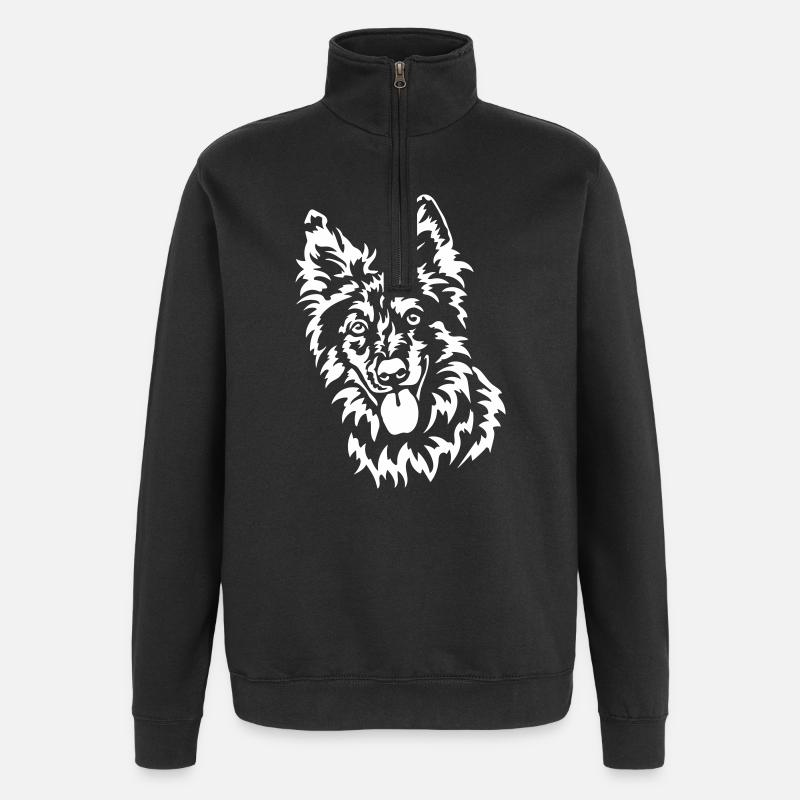 Tête de tigre « Édition Noire » - Sweat à zip 1/4 - noir