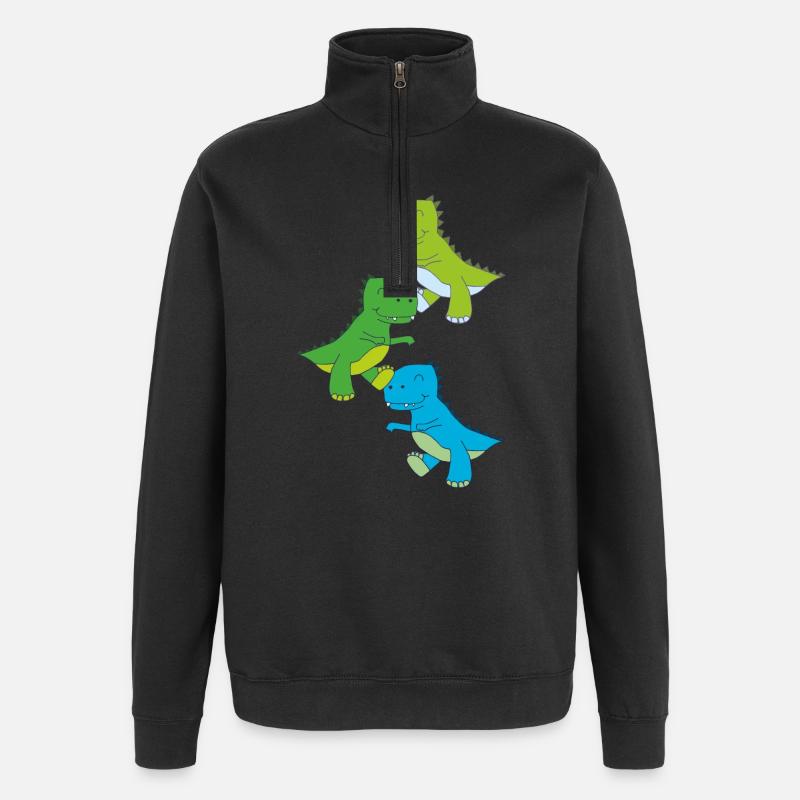 dino tanz - Quarter-Zip-Sweatshirt - Schwarz