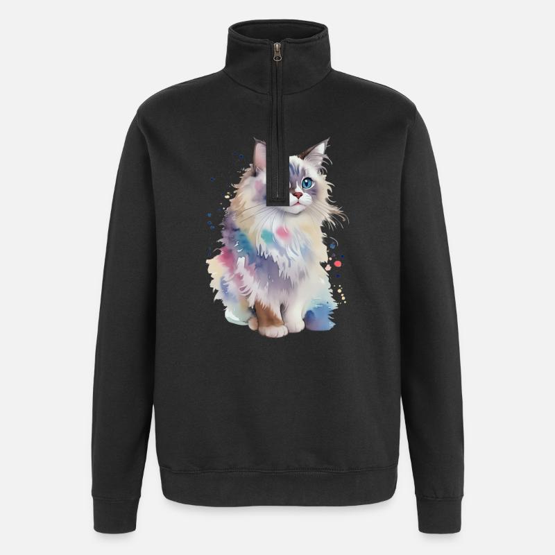 Ragdoll - Sweat à zip 1/4 - noir