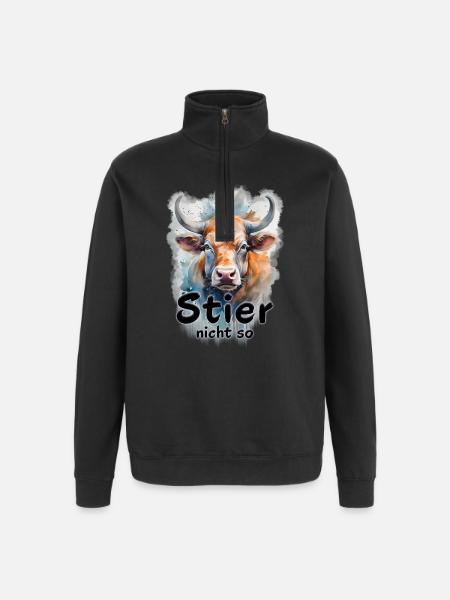 Taurus (me) not so (on) - Quarter-Zip Sweatshirt - black