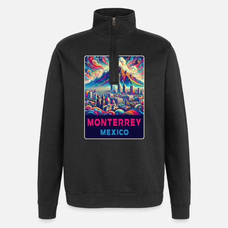 Monterrey Mexico Design - Quarter-Zip Sweatshirt - black