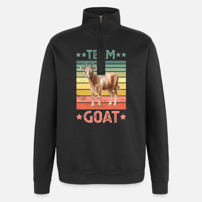 Chèvre - Sweat à zip 1/4 - noir