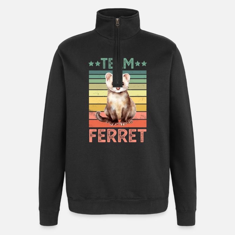 Furet - Sweat à zip 1/4 - noir