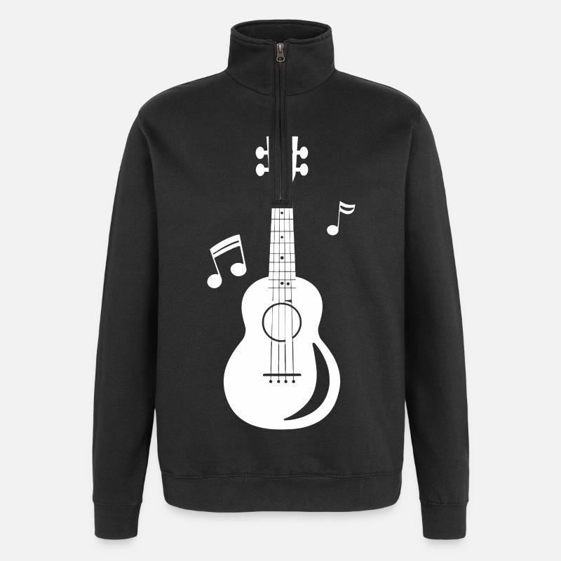 Ukulele Grafik - Quarter-Zip-Sweatshirt - Schwarz