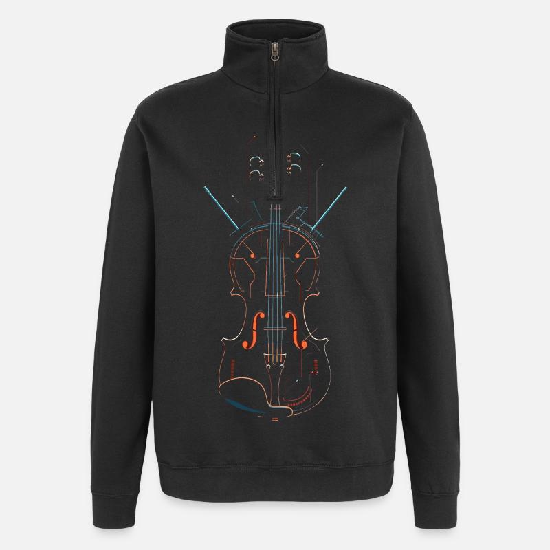 Violon - Sweat à zip 1/4 - noir