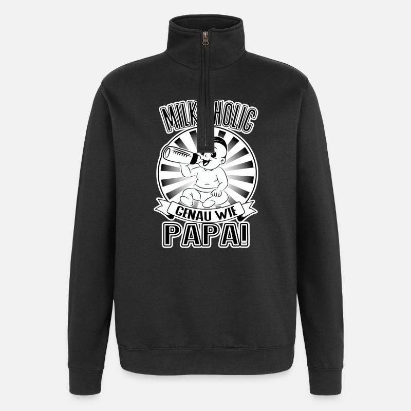 Milkaholic – Greetings from Dad! - Quarter-Zip Sweatshirt - black