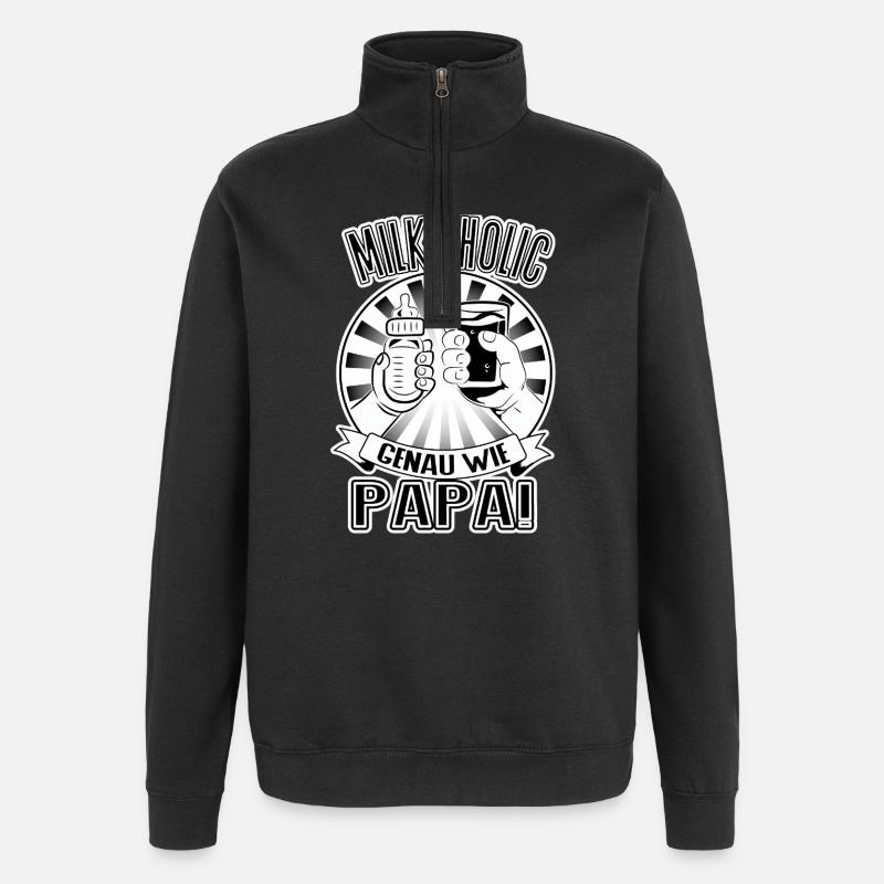 Milkaholic – Greetings from Dad! - Quarter-Zip Sweatshirt - black