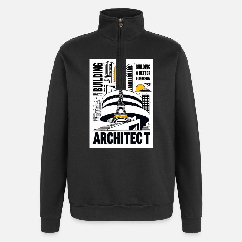 Architekt - Quarter-Zip-Sweatshirt - Schwarz